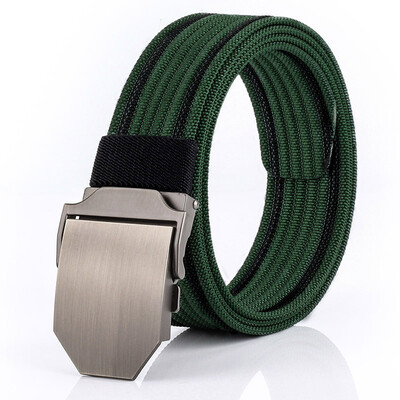 

Casual fashion Unisex Smooth Buckle belt quality stripe Nylon weaving Men belt wild cowboy casual pants belt