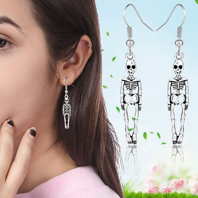 

Women Vintage Skeleton Drop Dangle Hook Earrings Halloween Party Jewelry Gift