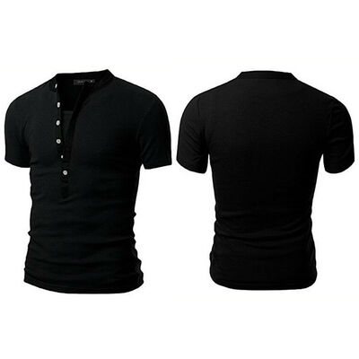 

Mens Slim Fit V Neck Short Sleeve Muscle Tee T-shirt Casual Tops Henley Shirts
