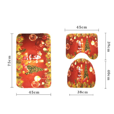 

〖Follure〗Bathroom Non-Slip Blue Ocean Style Pedestal Rug Lid Toilet Cover Bath Mat