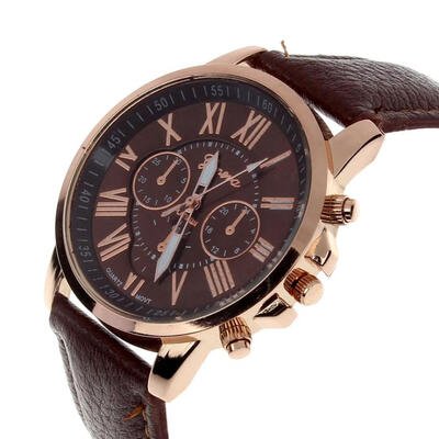 

Hot sale New Casual Watch Women Dress Watches Roman PU Leather Quartz WristWatch For Women Men relogio masculino erkek 2018 F