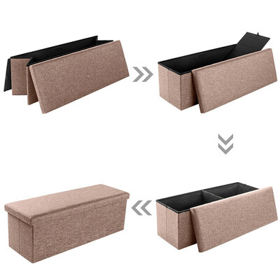 

Folding Storage Ottoman Bench Foot Rest Stool Seat Large Storage Ottoman Bench Brown