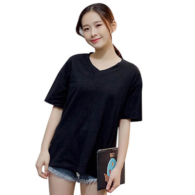 

Womens O-Neck Solid Short Sleeve Loose T-Shirt