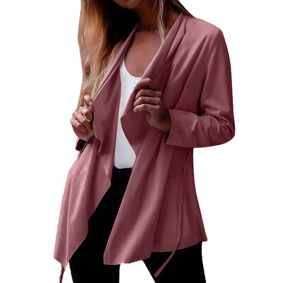 

Toponeto Womens Ladies Solid Turn Down Collar Cardigan Long Sleeve Thin Coat Outerwear