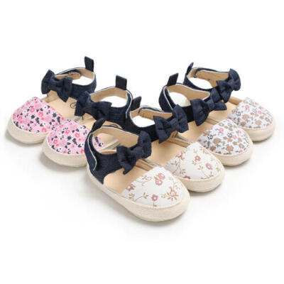 

0-18 Months Baby Girl Party Princess Shoes Toddler Kid Floral Bowknot Prewalker