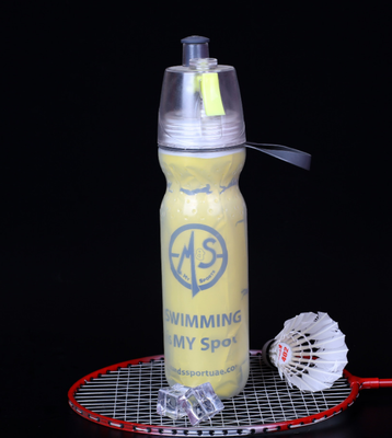 

Bicycle outdoor sports spray cup Portable water bottle plastic double layer creative fitness cup