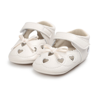 

New Girls Cute Heart-shaped Hollow Out Princess Style Bowknot Infant Toddler Shoes First Walkers Baby Shoes