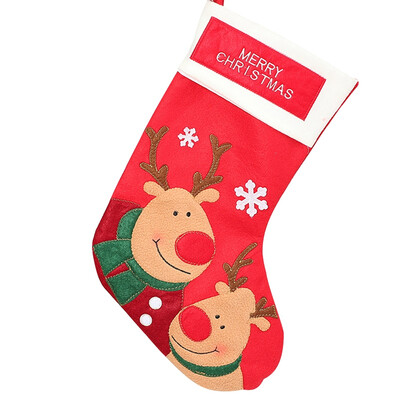 

Christmas Stockings Gifts Cloth Santa Elk Socks Xmas Lovely Gift Bag For Children Fireplace Tree Christmas Decoration