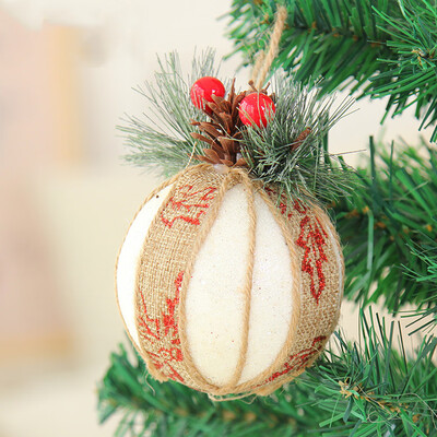 

Tailored Christmas Linen Balls Hanger Baubles Xmas Tree Hanging Ornament Party Decor