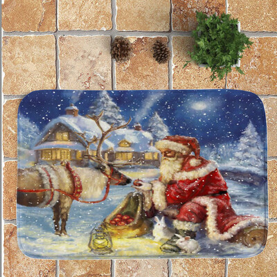 

Gobestart Merry Christmas Welcome Doormats Indoor Home Carpets Decor 40x60CM