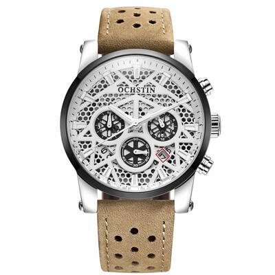 

OCHSTIN GQ052B Men Leather Quartz Sport Multifunction Wrist Watch