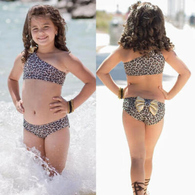 

Princess Toddler Kids Baby Girls Leopard Tankini Bikini Set Swimwear Swimsuit