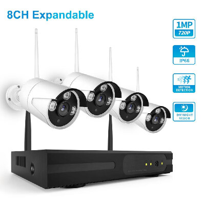 

K9604 8CH NVR4 Cameras Wireless NVR Kit Security Surveillance System 10MP 720P HD WIFI Home Security Camera Monitor Night Vision