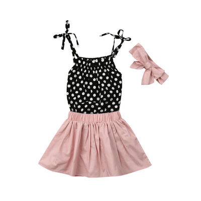 

Newborn Baby Girl Dot Bodysuit RomperDressHeadband Outfit Clothes 3PCS Set
