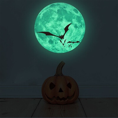 

〖Follure〗Halloween Luminous Wall Sticker Moon Castle Bat Witch Glow In Dark Decal Decor