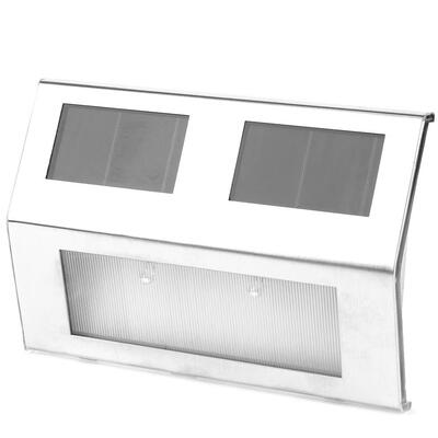 

2LED Solar Metal Outdoor Waterproof Garden Pathway Stairs Light Wall Lamp
