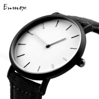 

Design of simple canvas cool black watch light&thin two-needle cold tie watch when translating holiday gift Enmex