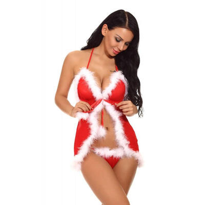 

Hot Women Sexy Christmas Xmas Gift Babydoll Dress Red Bra Underwear Lingerie Sets