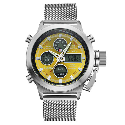 

Biden steel mesh with quartz double core watch high-end outdoor sports hand