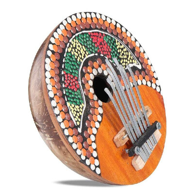 

Kalimba Thumb Piano 7 Keys Adjustable Coconut Shell Painted Thumb Piano Kids Finger Percussion Keyboard Musical Instrument