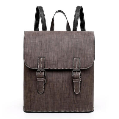 

Retro Waterproof Solid Color Travel Backpacks Women Leather School Rucksack
