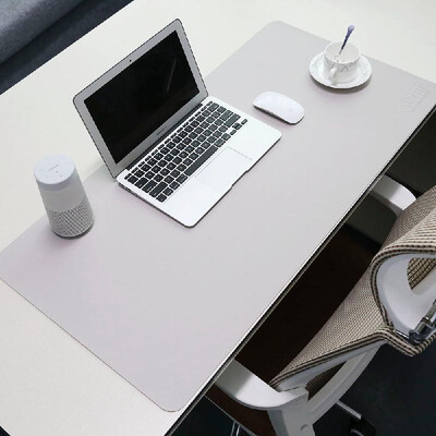 

BUBM PU Leather Protector Pad Mouse Pad Mat Desk Writing Mat Waterproof Anti-oil for Office&Home Grey&Silver