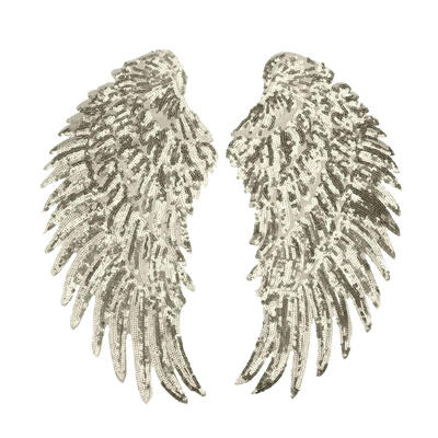 

1pair Clothes Sequins Patch Pasters Embroidery Chapter Wing Cloth Stickers