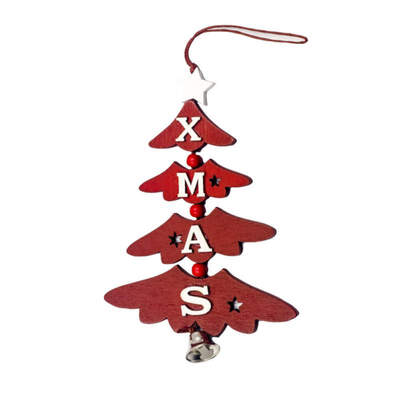 

New Hot Christmas Wooden Decoration Pendant Christmas Tree Shape Wooden Pendant Christmas Party Decoration Pendant