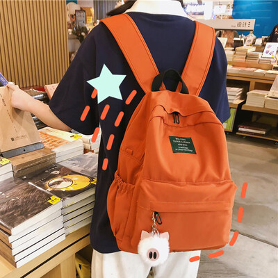 

Ins style schoolbag female Korean version of college students backpack high school tide brand ancient feeling campus to build two