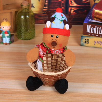 

Gobestart Merry Christmas Candy Storage Basket Decoration Santa Claus Storage Basket