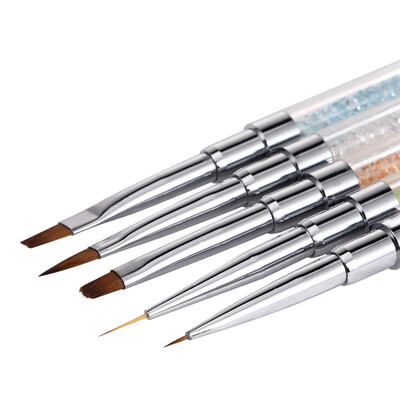 

〖Follure〗5Pcs Different Size Crystal Color Handle Nail Brush Design Nail Pen