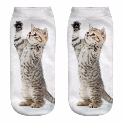 

2018 New HOT 3D Printing Women Socks Brand Sock Fashion Unisex Christmas Socks Cat Meias Female Funny Low Ankle Femme Sock Sale