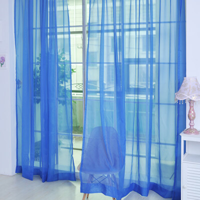 

2pcs Tulle Curtains Window Living Room Sheer Voile Curtains Home Decoration