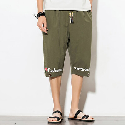 

Gobestart Men Summer Letter Casual Pants Jogger Pants Fitness Trousers Linen Loose Pants