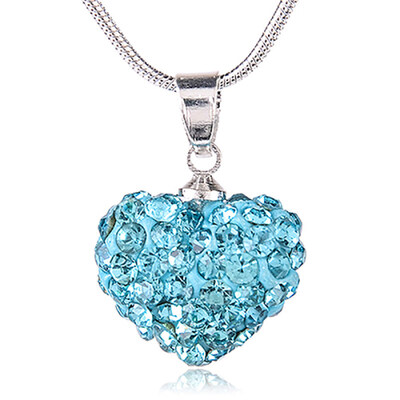 

Women\s Fashion Rhinestones Love Heart Pendant Choker Chain Necklace Jewelry