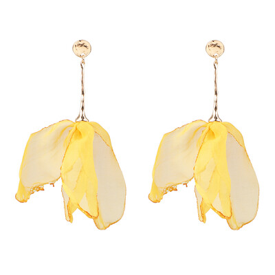 

2019 Bohemia Trendy Yarn Flowers Drop Earrings For Women Wedding Party Jewelry Ethnic Statement Earrings Female