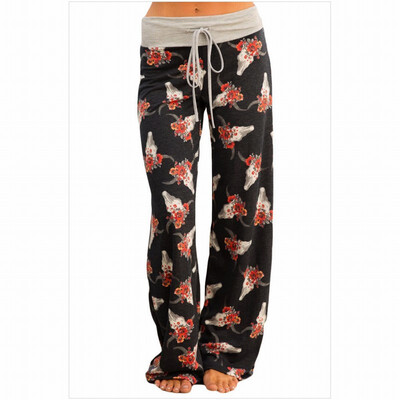 

Multicolor high waist floral print retro loose leggings