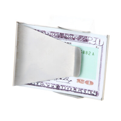 

Double-Sided Slim Stainless Steel Money Clip Cash Clip Credit Card ID Card Holder