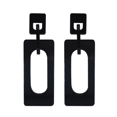 

Women Black Red Green Big Rectangle Geometry Drop Dangle Earrings Jewelry Resin