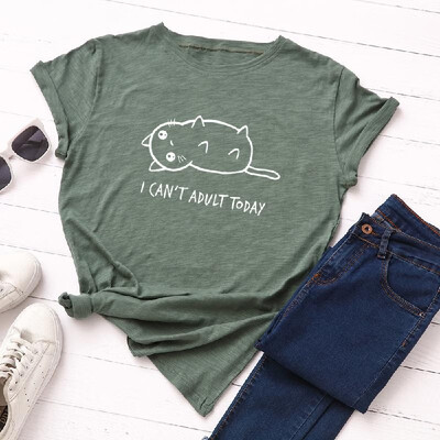 

Spot wish ebay cross-border explosion models Europe&the United States cat shirt womens t-shirt summer cotton short sleeve 24