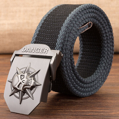 

Trend new Automatic Buckle Unisex belt Stripe Canvas Weaving Multifunction Men belt casual youth student belt