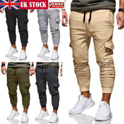 

UK Men Sport Pants Long Trousers Tracksuit Fitness Workout Joggers Gym Sweatpant