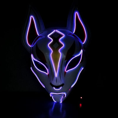 

Fox Face Mask Creative Halloween Glowing Mask Masquerade Bar Party Performance Fearsome Night Light Mask