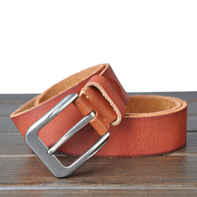 

Taobao Explosive Mens Leather Belt Imported Top Layer Washed Leather Solid Belt Denim Belt 9020