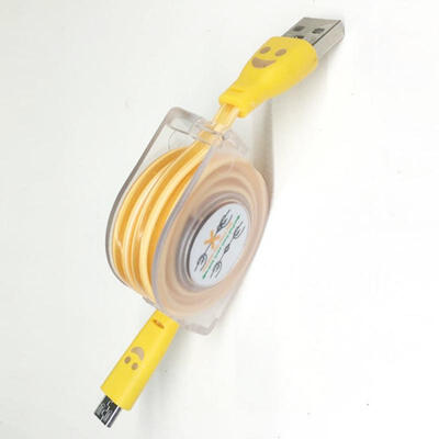 

Micro USB Cable 33ft Retractable Android Data Cable With Luminous Smiling Face For Samsung Nexus Kindle HTC LG Sony