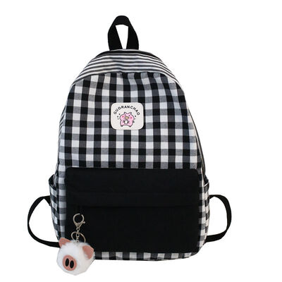 

Han Pissens ins bag school girls campus high school students fresh plaid hundred shoulder backpack