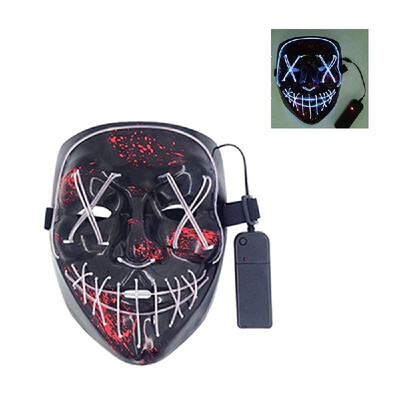 

LEDs Glowing Face Flash Masks Different Light Modes with Batterys Case Controller Head Cover for Halloween Festival Halloween Fest