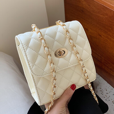 

2019 popular bag French minority rhomboid chain bag single shoulder slant bag 100 womens bag