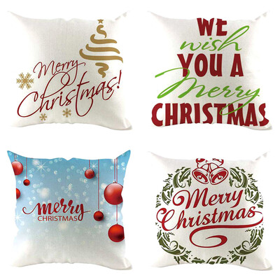 

Tailored 4Pcs Christmas Pillow Cover Pillowcases Decorative Sofa Cushion Cover Decoration