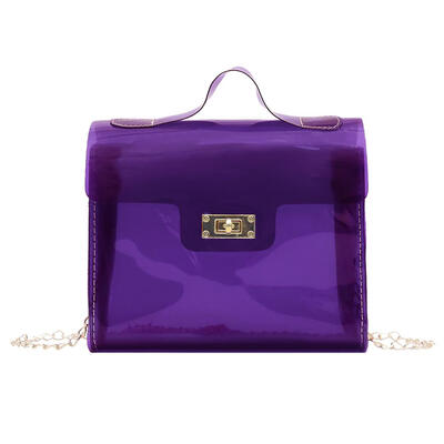 

Candy Color Transparent Shoulder Handbags PVC Women Chain Crossbody Bags